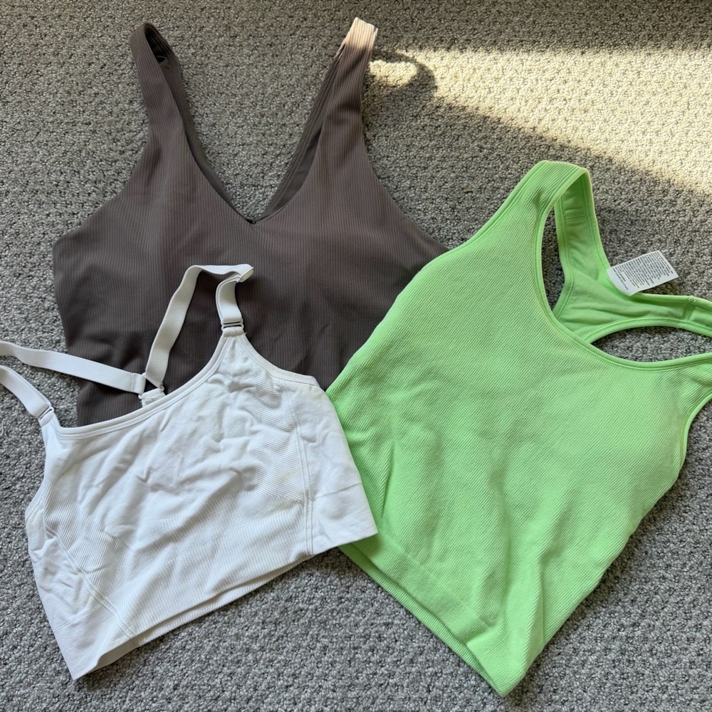 All in Motion Women's Tank Tops - Brown, White, and Green